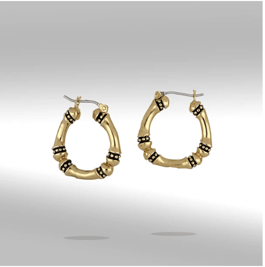 Canias Gold Medium Hoop Earrings G4094 - She Chester