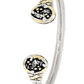 Carvão Oval Lava End Cuff Bracelet - She Chester