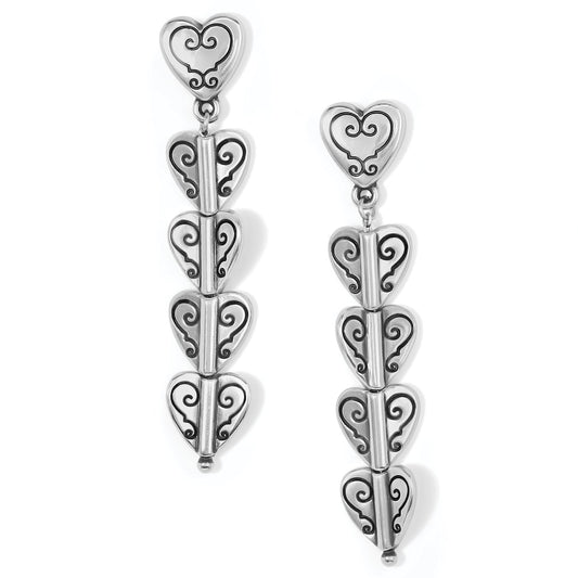 Cascading Heart Silver Earrings - She Chester