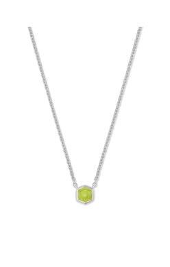 DAVIE PENDANT NECKLACE STERLING SILVER GREEN PERIDOT