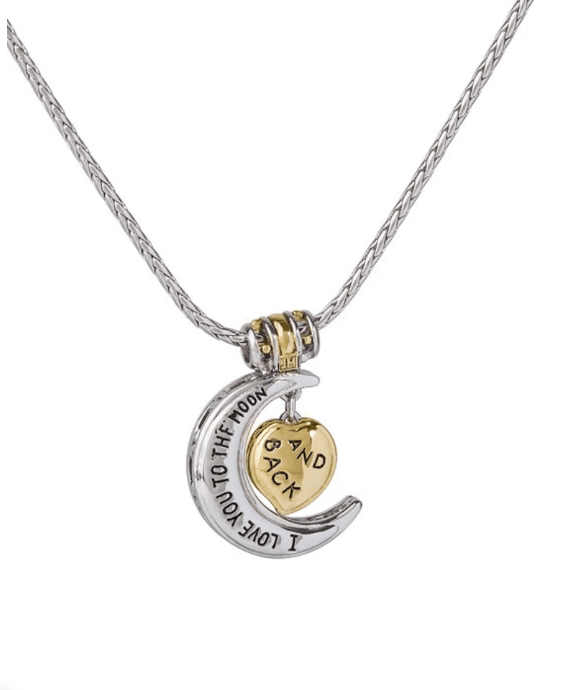 Celebration Collection Heart in Moon Necklace - I Love You to the Moon and Back K4084 - A003 - She Chester