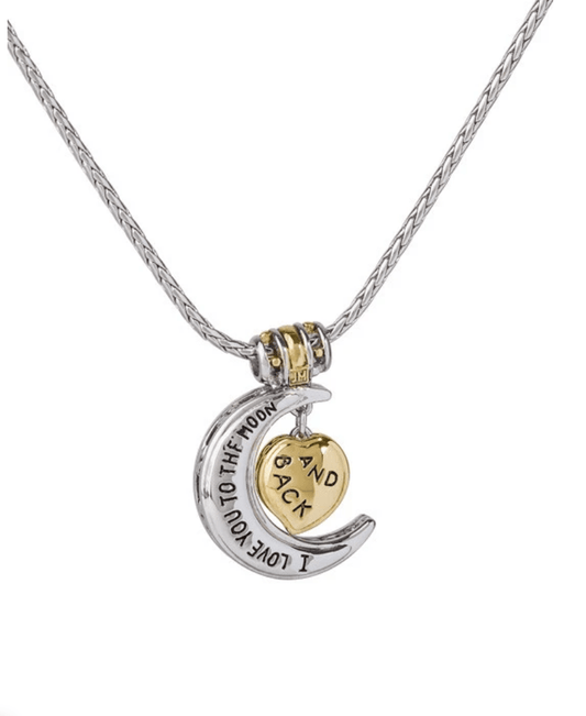 Celebration Collection Heart in Moon Necklace - I Love You to the Moon and Back K4084 - A003 - She Chester