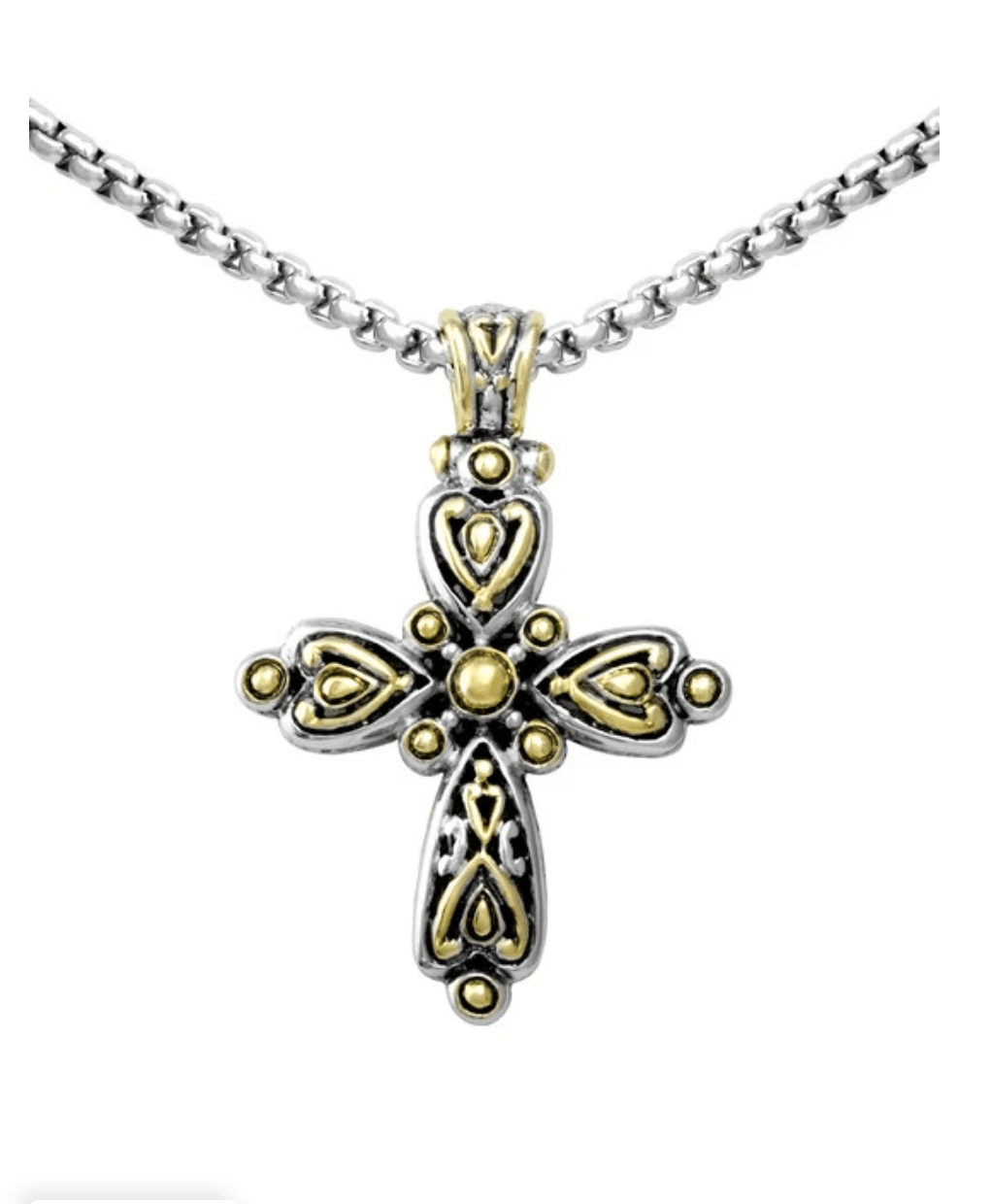 Celebration Collection Two Tone Cross Slider with Chain K3968 - A003 - She Chester