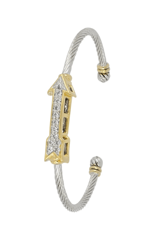 Celebration Petite Pavé Arrow of Love Wire Cuff Bracelet B5243 - AF00 - She Chester