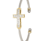 Celebration Petite Pavé Cross Wire Cuff Bracelet B5242 - AF00 - She Chester