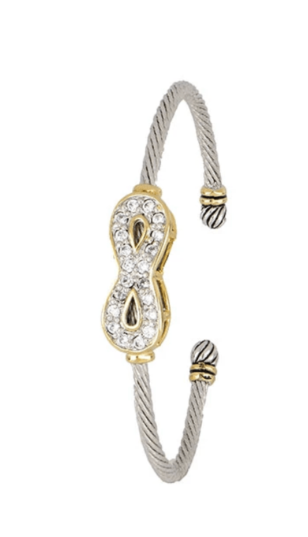 Celebration Petite Pavé Infinity Wire Cuff Bracelet B5240 - AF00 - She Chester
