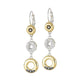 CICLO D'AMOR LARGE PAVÉ & GOLD TRIPLE DROP DANGLE EARRINGS - She Chester
