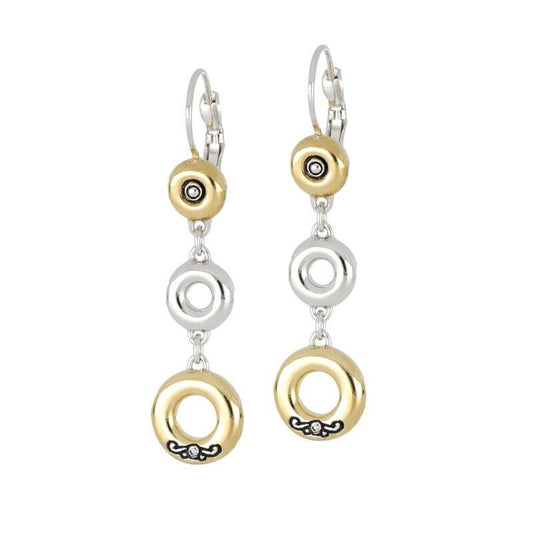 CICLO D'AMOR LARGE TWO TONE TRIPLE DROP DANGLE EARRINGS - She Chester