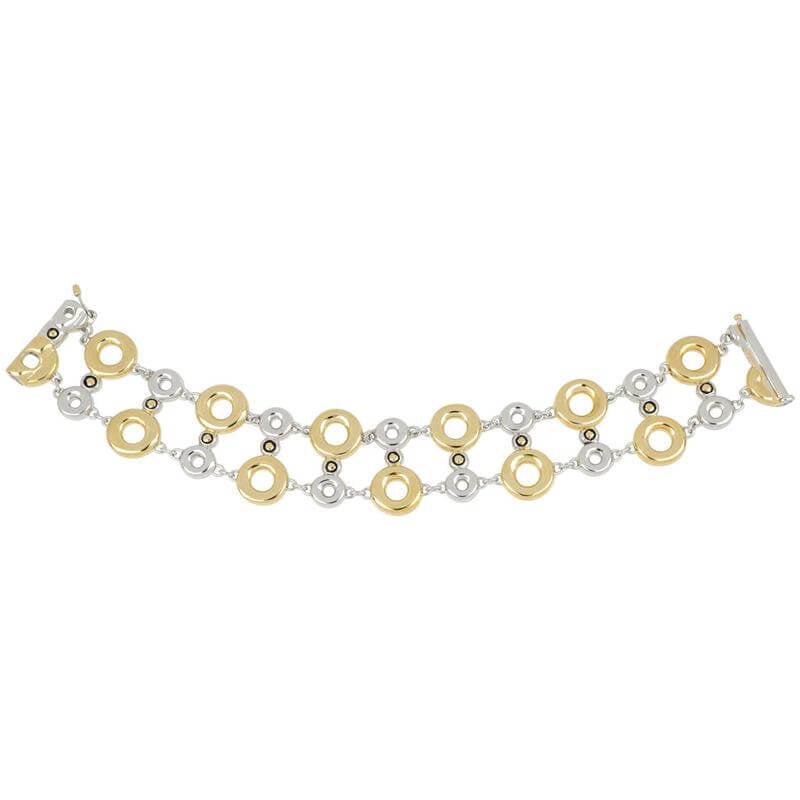 CICLO D'AMOR MULTI CIRCLE DOUBLE ROW TWO TONE BRACELET - She Chester