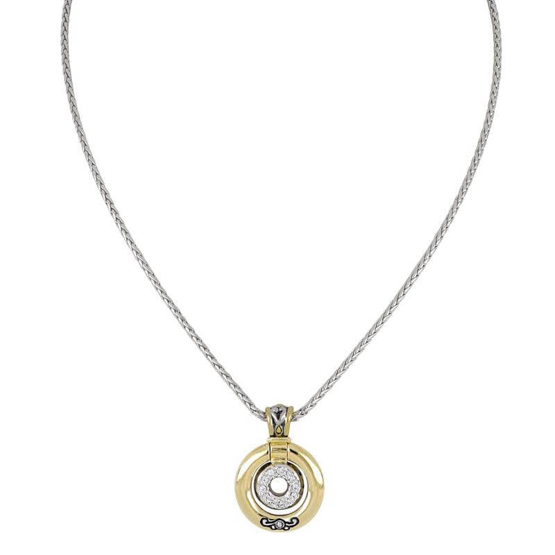 CICLO D'AMOR PAVÉ & GOLD LARGE INSET PENDANT - She Chester