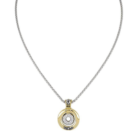 CICLO D'AMOR PAVÉ & GOLD LARGE INSET PENDANT - She Chester