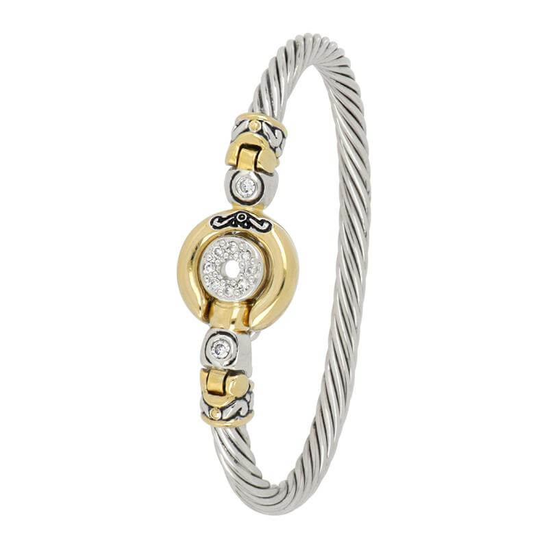 CICLO D'AMOR PAVÉ & GOLD MAGNETIC CLASP BRACELET - She Chester