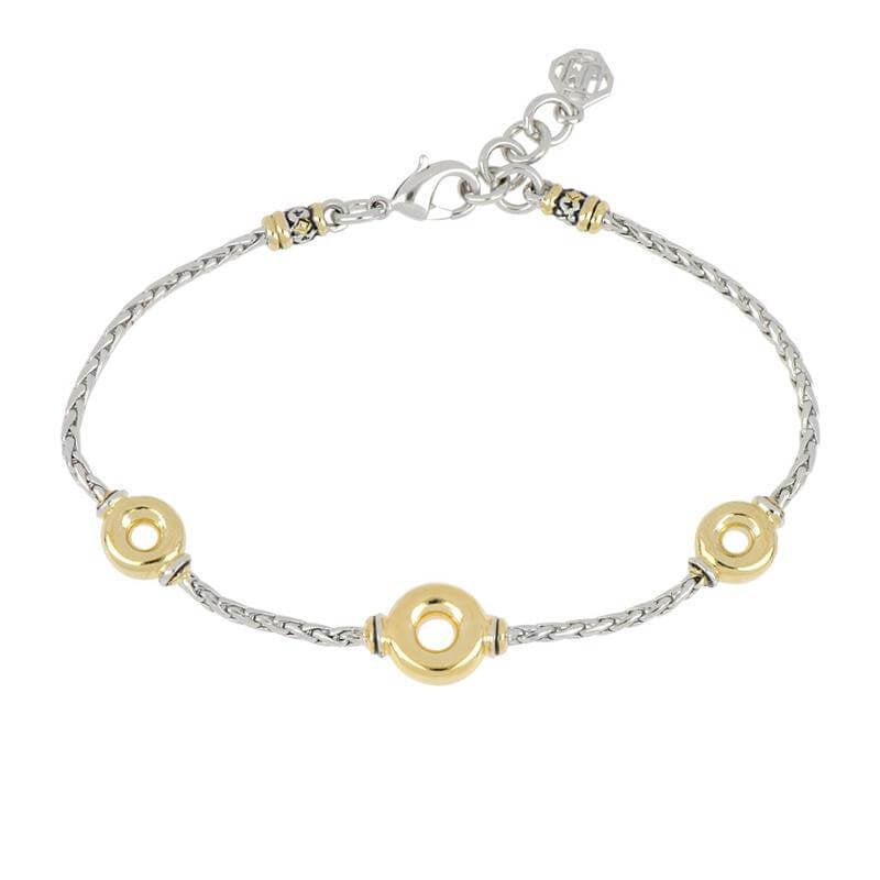 CICLO D'AMOR PETITE TWO TONE 3 STATION BRACELET - She Chester