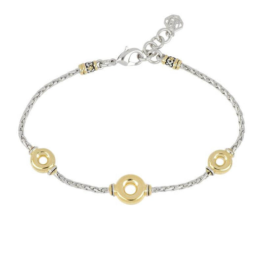 CICLO D'AMOR PETITE TWO TONE 3 STATION BRACELET - She Chester