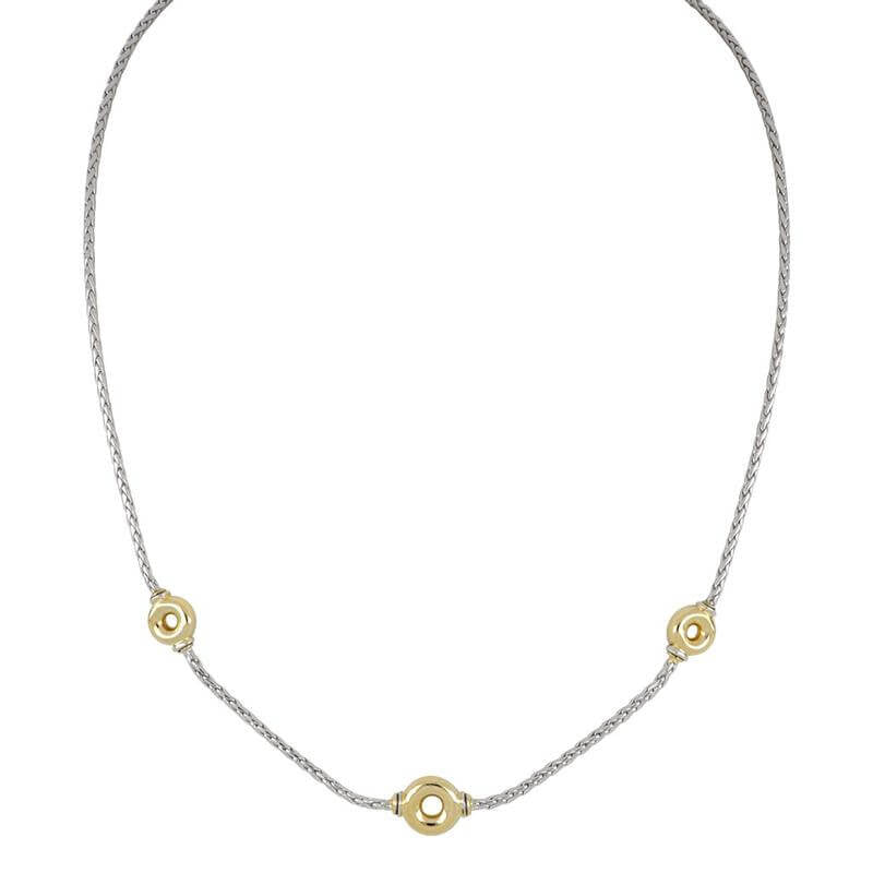 CICLO D'AMOR PETITE TWO TONE 3 STATION NECKLACE - She Chester