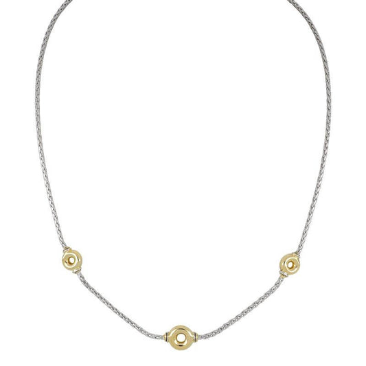 CICLO D'AMOR PETITE TWO TONE 3 STATION NECKLACE - She Chester