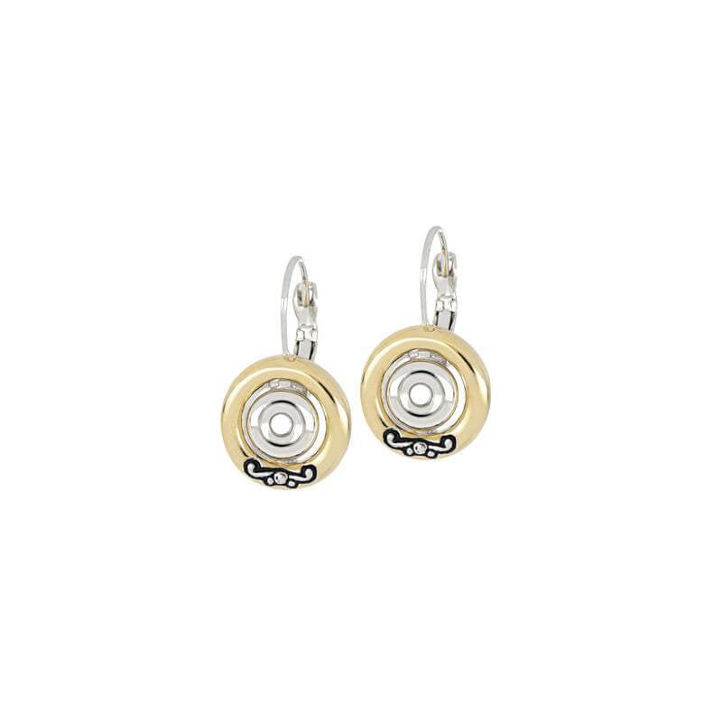 CICLO D'AMOR TWO TONE INSET FRENCH WIRE EARRINGS - She Chester