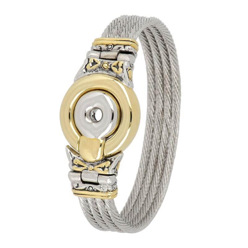 CICLO D'AMOR TWO TONE LARGE 4 WIRE MAGNETIC CLASP BRACELET - She Chester