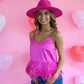 Cloe Hot Pink Feather Tank - She Chester