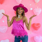 Cloe Hot Pink Feather Tank - She Chester