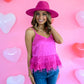 Cloe Hot Pink Feather Tank - She Chester