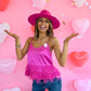 Cloe Hot Pink Feather Tank - She Chester