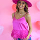 Cloe Hot Pink Feather Tank - She Chester
