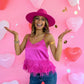 Cloe Hot Pink Feather Tank - She Chester
