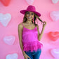 Cloe Hot Pink Feather Tank - She Chester