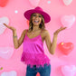 Cloe Hot Pink Feather Tank - She Chester