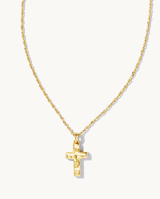 Cross Pendant Necklace Gold Metal - She Chester