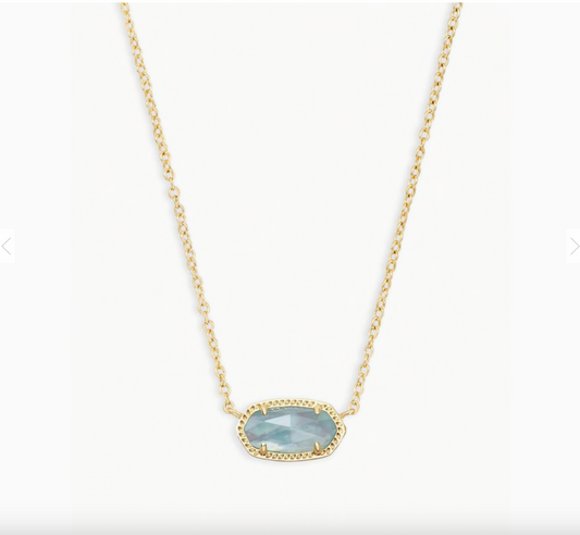 Elisa Necklace Gold Light Blue Illusion