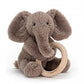 Smudge Elephant Wood Ring Toy