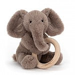 Smudge Elephant Wood Ring Toy