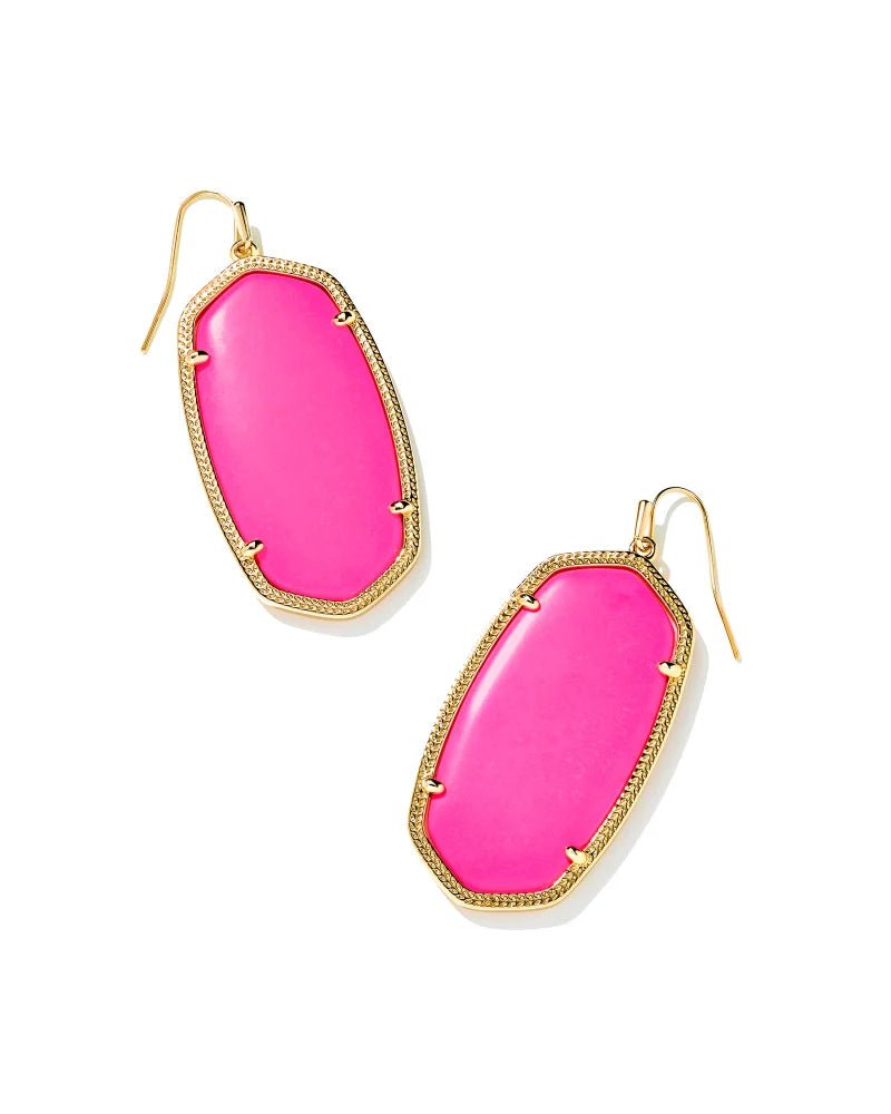 Danielle Earrings Gold Neon Pink - She Chester