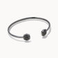 Davie Cuff Bracelet Gunmetal Black Drusy - She Chester
