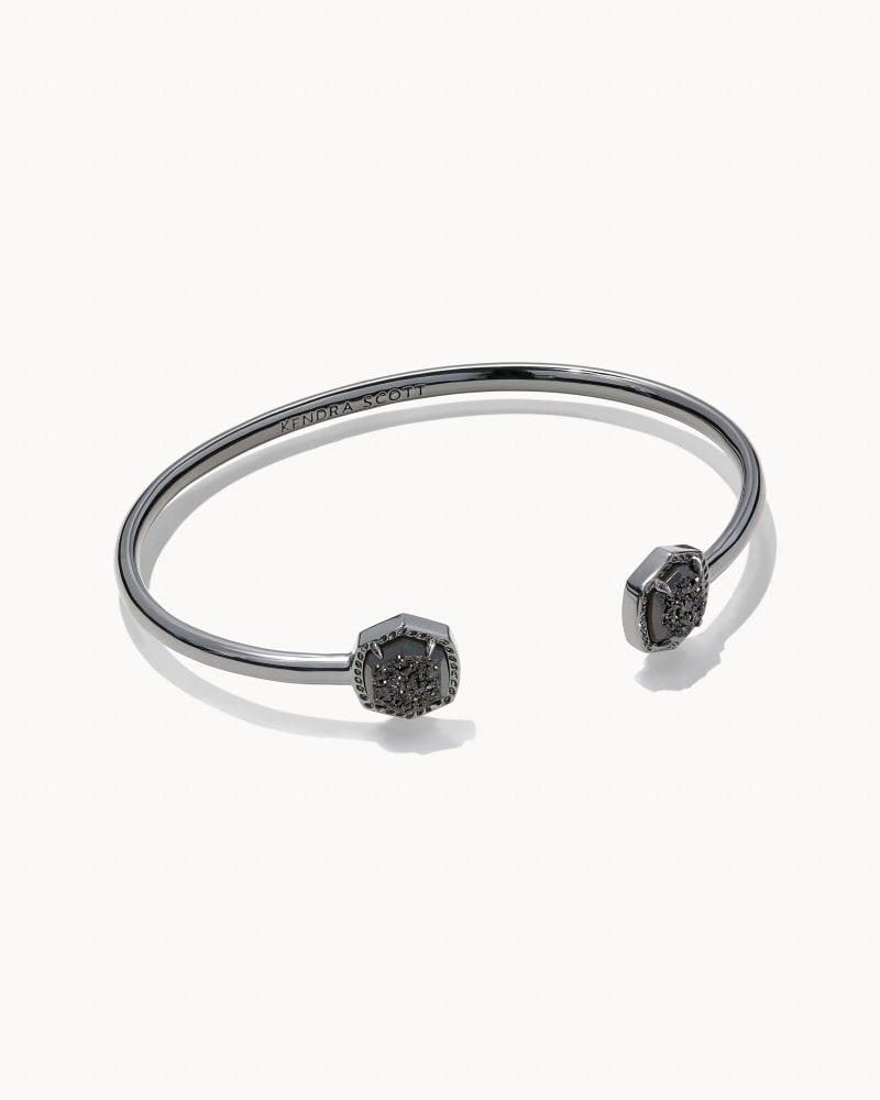 Davie Cuff Bracelet Gunmetal Black Drusy - She Chester