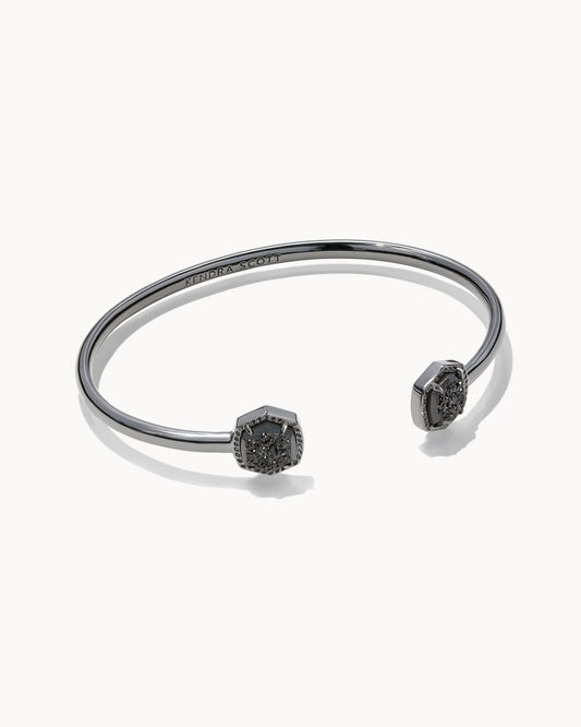 Davie Cuff Bracelet Gunmetal Black Drusy - She Chester