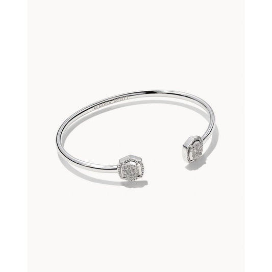 Davie Cuff Bracelet Rhodium Platinum Drusy - She Chester