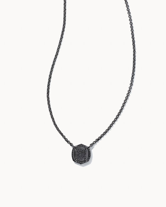 Davie Necklace Gunmetal Black Drusy - She Chester