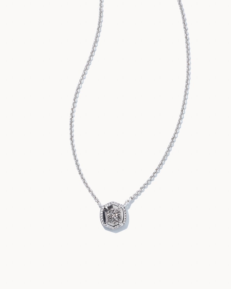 Davie Necklace Rhodium Platinum Drusy - She Chester