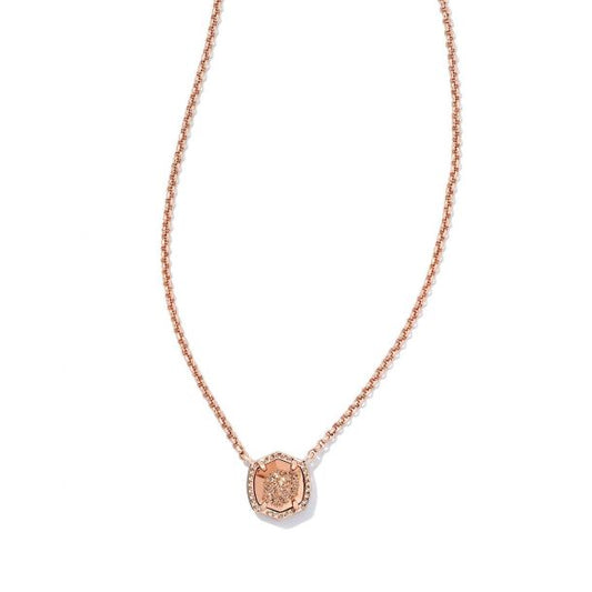 Davie Necklace RSG Rose Gold Drusy - She Chester