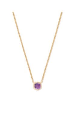 DAVIE PENDANT NECKLACE 18K GOLD VERMEIL AMETHYST - She Chester