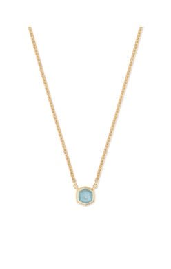 DAVIE PENDANT NECKLACE 18K GOLD VERMEIL AQUAMARINE - She Chester