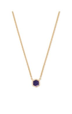 DAVIE PENDANT NECKLACE 18K GOLD VERMEIL BLUE IOLITE - She Chester