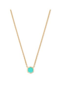DAVIE PENDANT NECKLACE 18K GOLD VERMEIL CHRYSOPRASE - She Chester