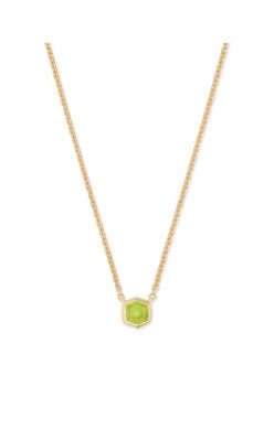 DAVIE PENDANT NECKLACE 18K GOLD VERMEIL GREEN PERIDOT - She Chester