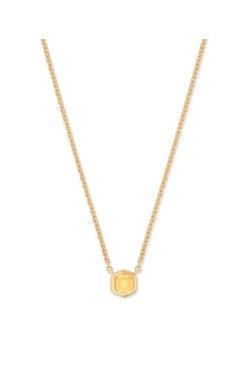 DAVIE PENDANT NECKLACE 18K GOLD VERMEIL LIGHT CITRINE - She Chester
