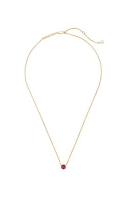 DAVIE PENDANT NECKLACE 18K GOLD VERMEIL PINK RUBY - She Chester