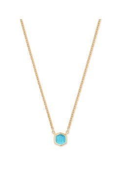 DAVIE PENDANT NECKLACE 18K GOLD VERMEIL TURQUOISE - She Chester